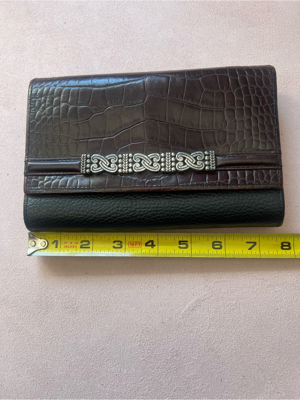 Brighton Brown and Black Leather Clutch Wallet - Picture 4 of 8